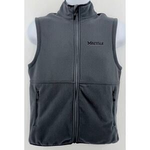 Marmot Vest Mens Small Gray Fleece Full Zip Outdoor Hiking Casual